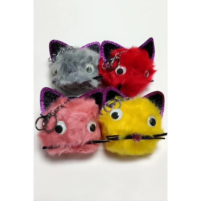 Kedi Tüylü Peluş Anahtarlık