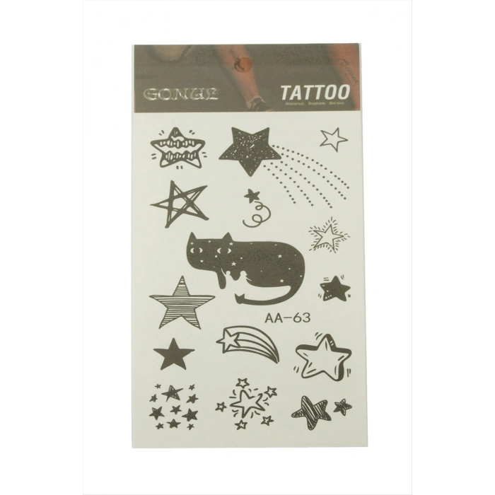 Kedi Yıldız Tattoo Dövme Sticker