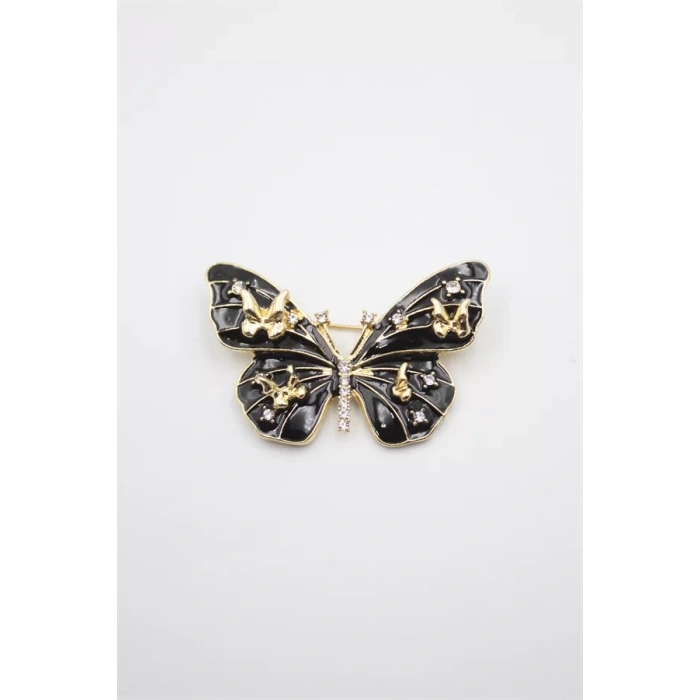 Kelebek Broş - Siyah