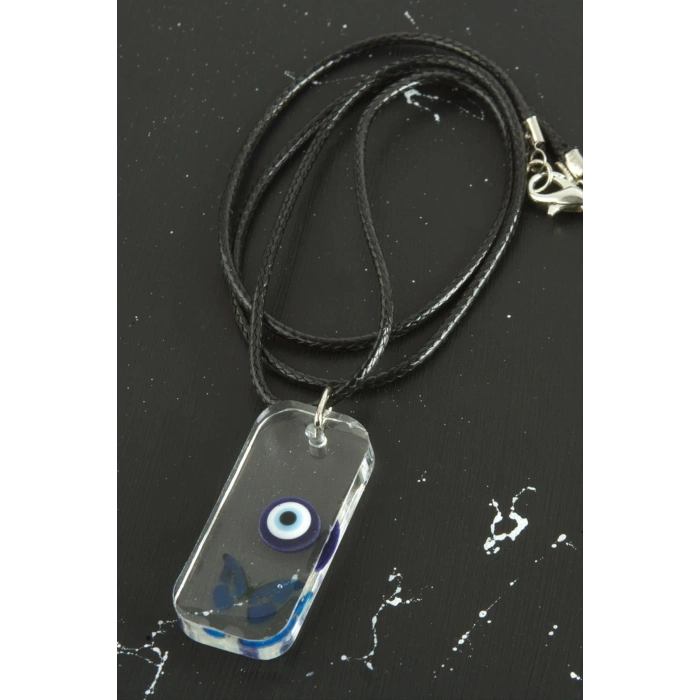 Kelebek Dikdörtgen Epoksi Kolye