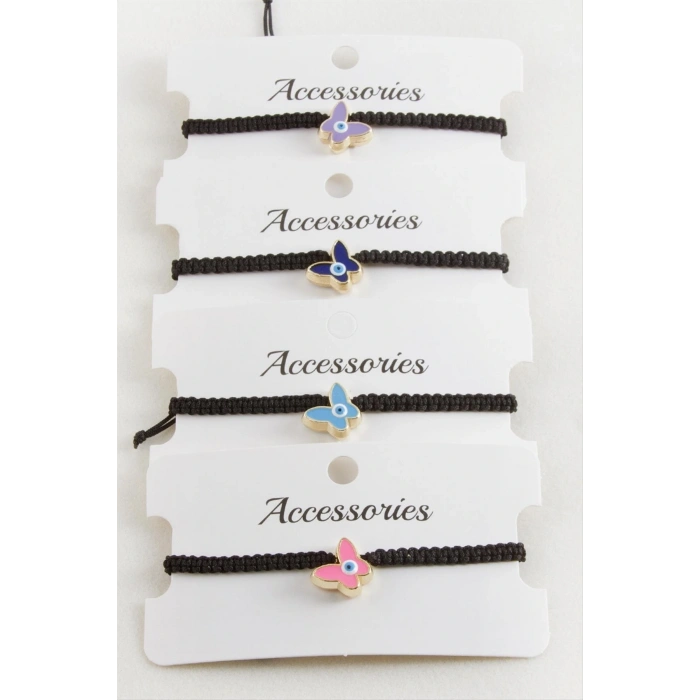 Kelebek Makrome Örgülü Bileklik