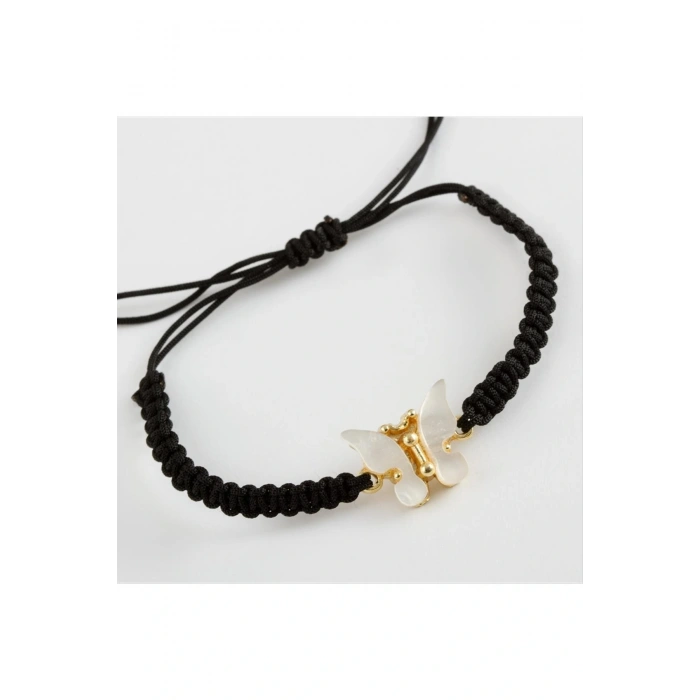 Kelebek Sedef Makrome Örgülü Bileklik