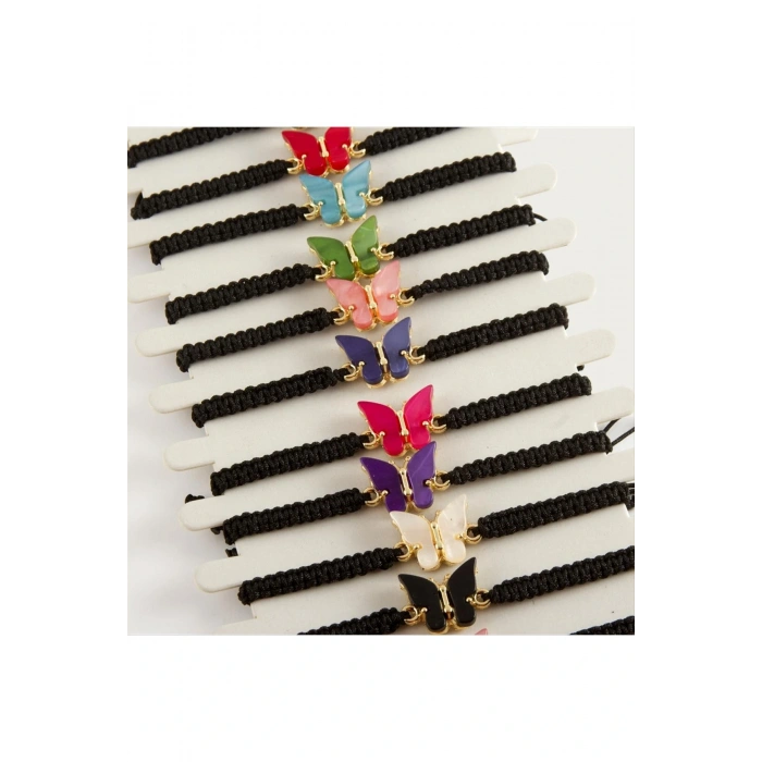 Kelebek Sedef Makrome Örgülü Bileklik