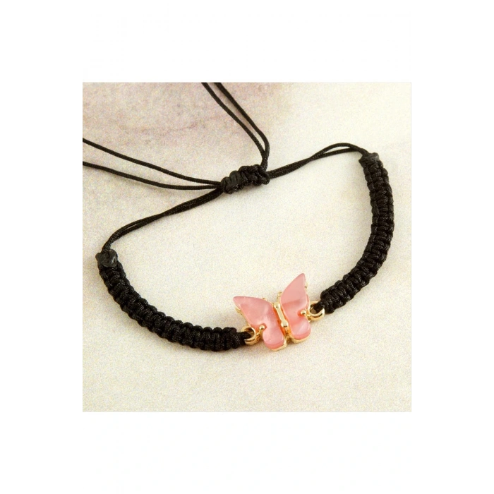 Kelebek Sedef Makrome Örgülü Bileklik