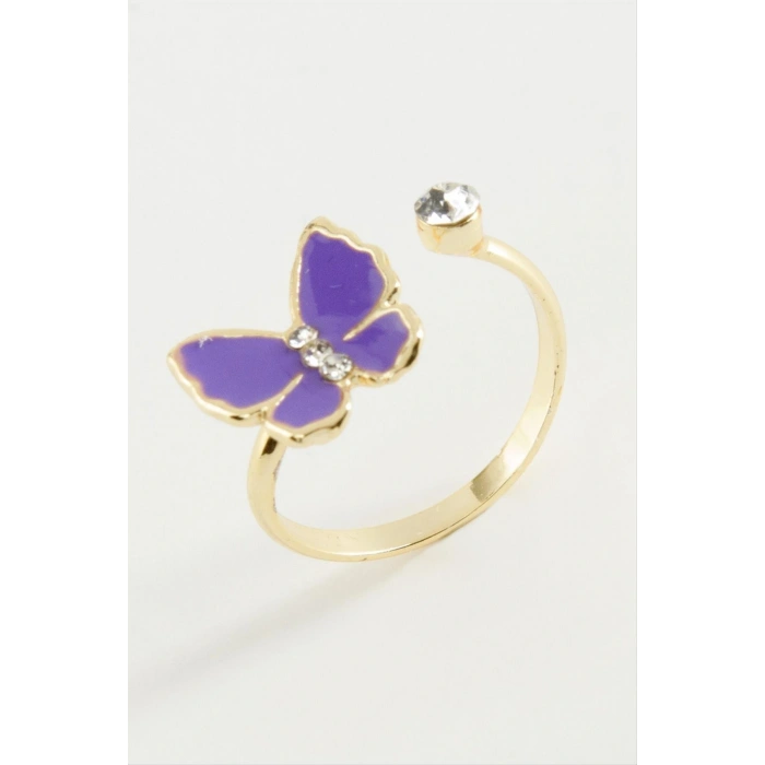 Kelebek Taşlı Mineli Yüzük Küçük