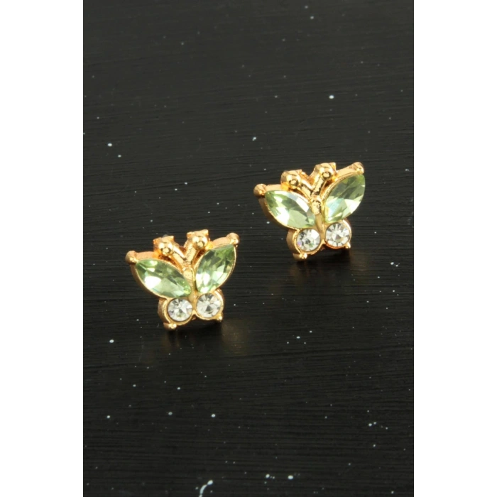 Kelebek Taşlı Minik Küpe