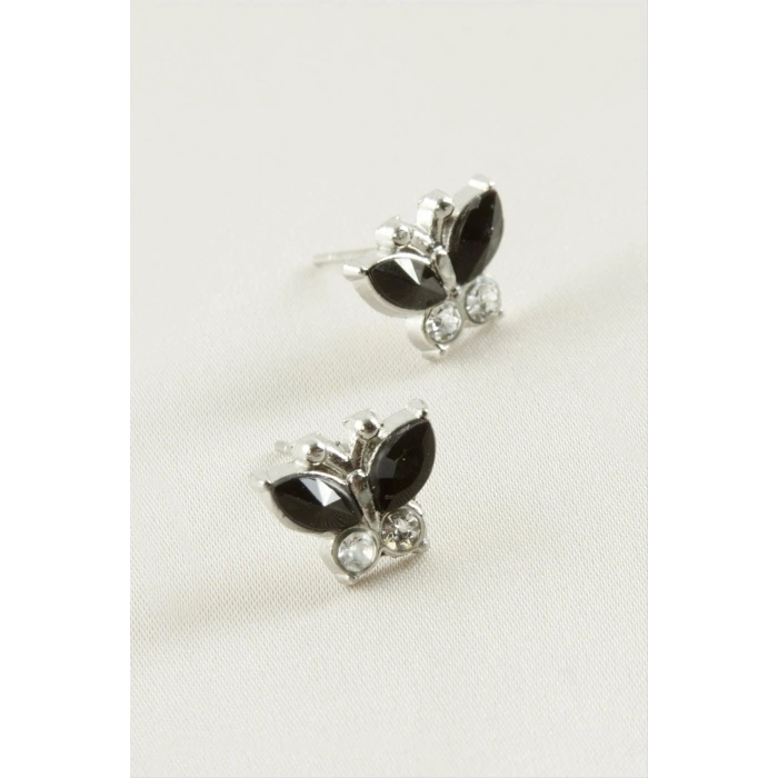 Kelebek Taşlı Minik Küpe