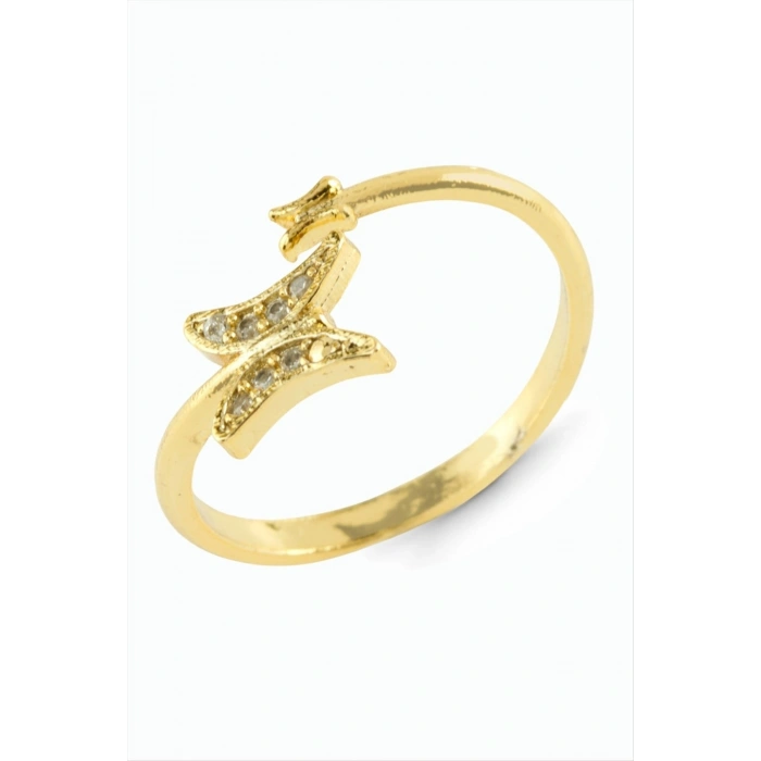Kelebek Zirkon Taşlı Metal Yüzük