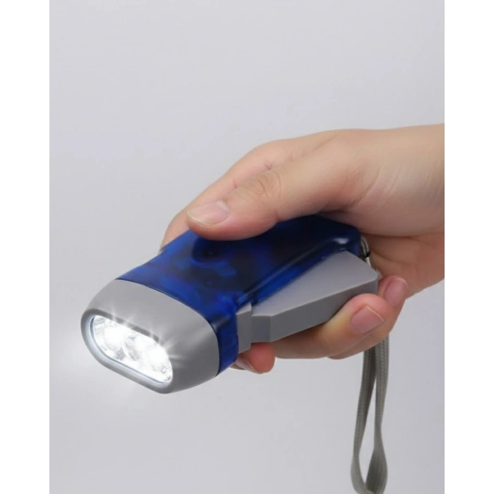 Kendiliğinden Şarjlı El Feneri 3 Led Enerjisiz Çalışan Pratik Tasarım