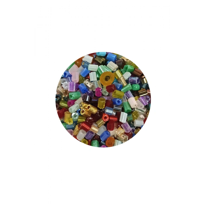 Kesme Cam Boncuk 2mm - 20 Gram - Karışık Renkli -BNC309