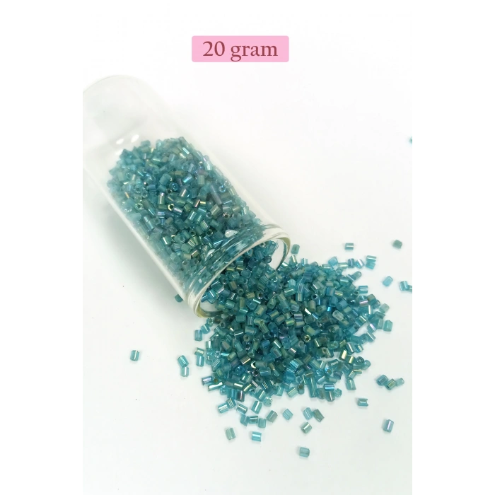 Kesme Cam Boncuk 2mm - 20 Gram - Şeffaf Çam Yeşili -BNC332