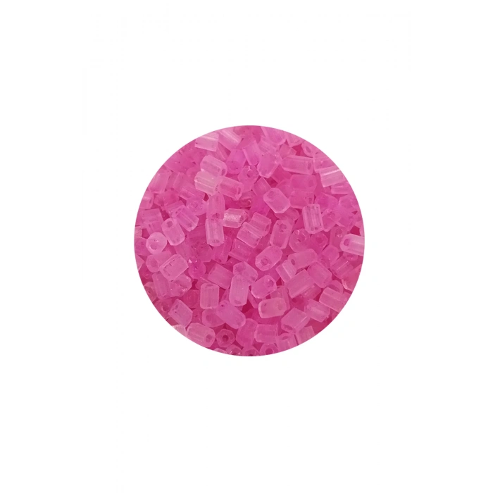 Kesme Cam Boncuk 2mm - 20 Gram - Şeffaf Mat Pembe -BNC329