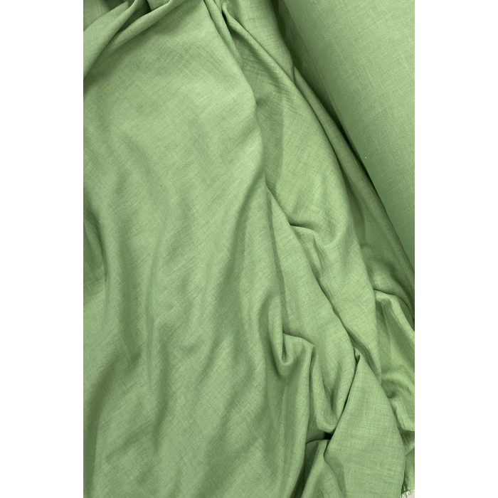 Keten Kumaş - Organik Kumaş - Perde Kumaşı - Ince Keten - Kıyafet Için Kumaş Örtü Çağla Yeşili 75