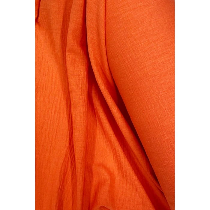 Keten Kumaş - Organik Kumaş - Perde Kumaşı - Ince Keten - Kıyafet Için Kumaş Örtü Turuncu 7