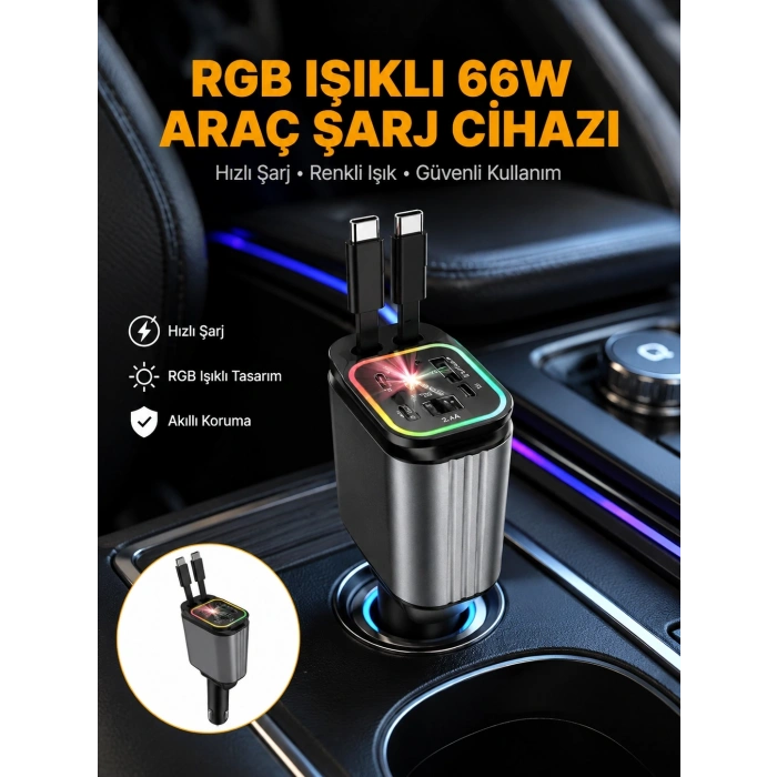 Kia, Seat, Mazda, Mitsubishi Araçlar İçin Çok Fonksiyonlu Araç Şarj Adaptörü Yeni Nesil