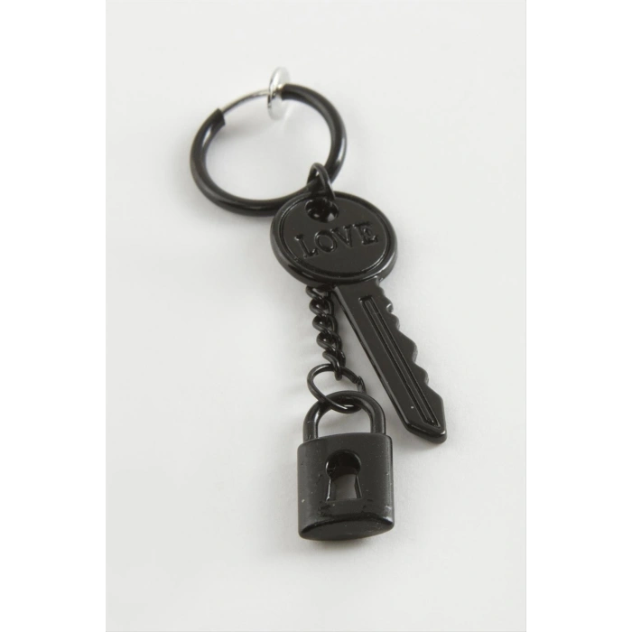 Kilit Anahtar Erkek Çelik Küpe