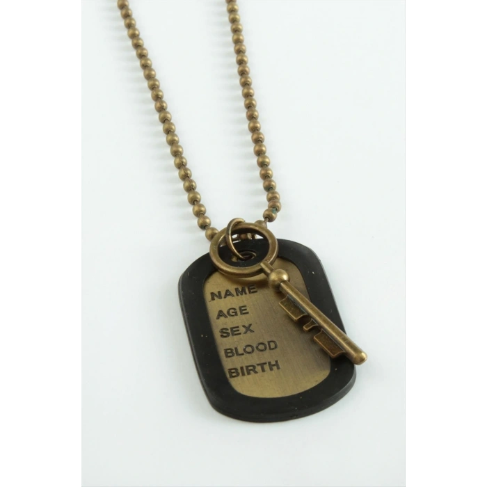 Kilit Künye Metal Erkek Kolye