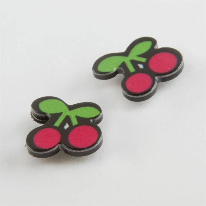 Kiraz Mıknatıslı Plastik Çocuk Küpesi