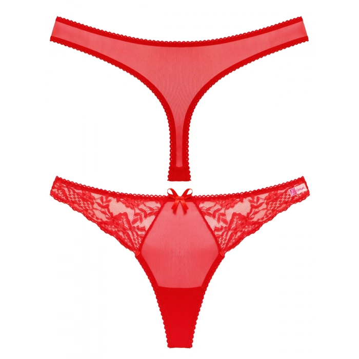  Kırmızı Dantelli Fantezi G String Külot