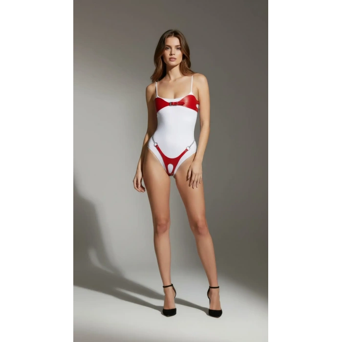 Kırmızı Harness Takım Parlak Vinil Fiyonk Detaylı - Brf1234