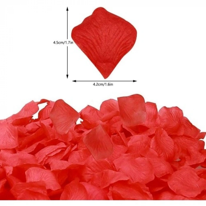 Kırmızı Renk Gül Yaprağı Şekilli Konfeti – 5 Paket 500 Adet