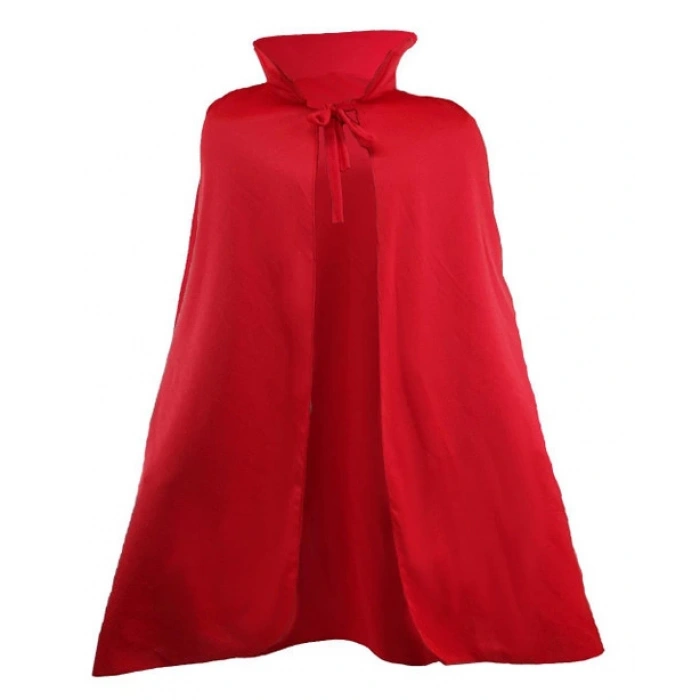 Kırmızı Renk Yakalı Pelerin 120 cm (4887)