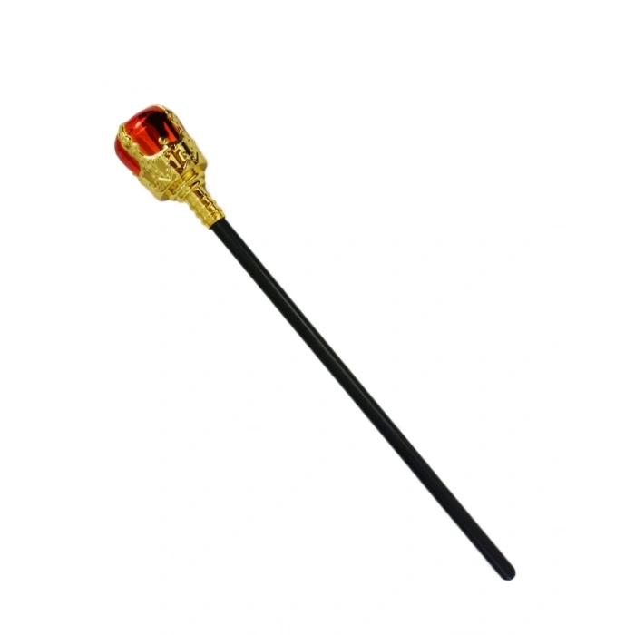 Kırmızı Topuzlu Kral Asası Kraliyet Asası 1 Adet (4887)