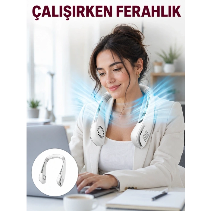 Kişisel Klima Fanı | 360° Dairesel Hava Akışı, Bladeless Tasarım, 5 Rüzgar Hızı, Taşınabilir Ve Sessiz Yeni Nesil