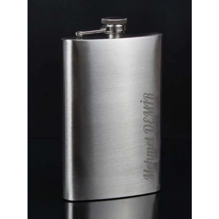 Kişiye Özel 9 Oz  Çelik Cep Matarası 266 Ml içki Viski Konyak Alkol Matarası Vip Hediye