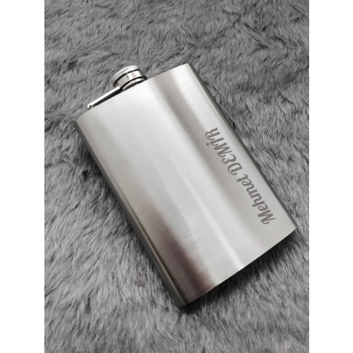 Kişiye Özel 9 Oz  Çelik Cep Matarası 266 Ml içki Viski Konyak Alkol Matarası Vip Hediye