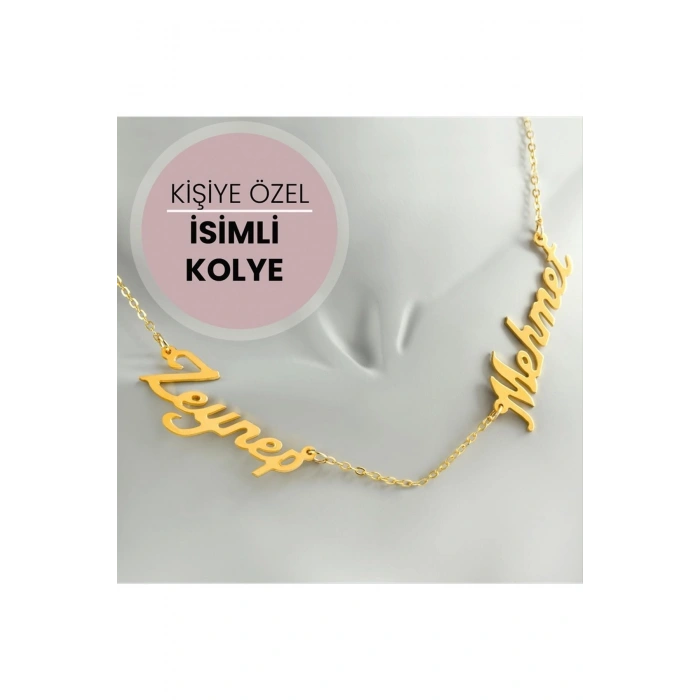 Kişiye Özel Çift İsim Yazılı Kolye