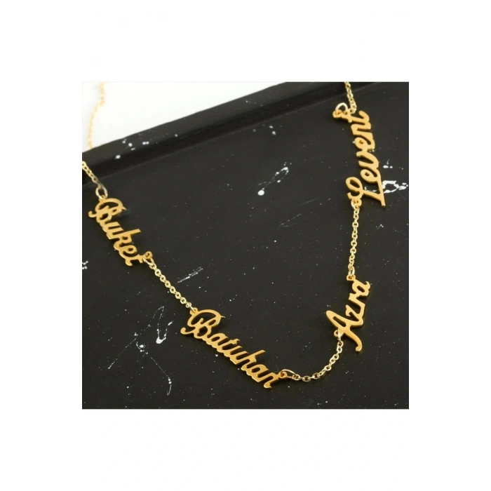 Kişiye Özel Dört İsim Yazılı Kolye