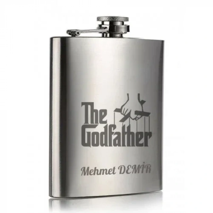 Kişiye Özel God Father 9 Oz Çelik Cep Matarası 266 Ml İçecek Cep Matarası Babaya Hediye