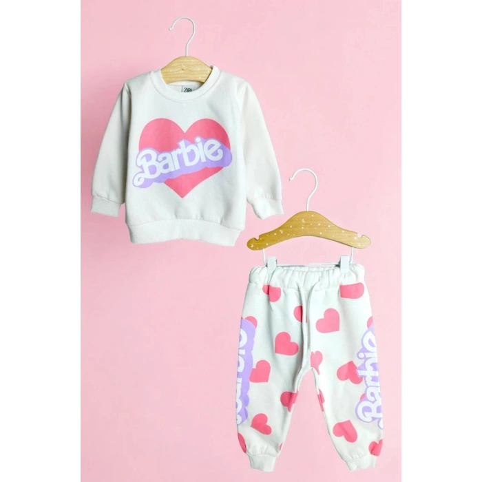 Kışlık Pamuklu Kız Çocuk 2li Takım