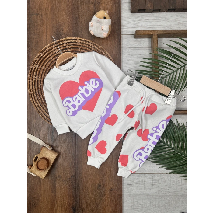 Kışlık Pamuklu Kız Çocuk 2li Takım