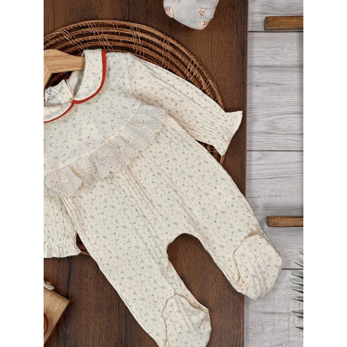 Kışlık Pamuklu Nakışlı Kız Bebek Tulum