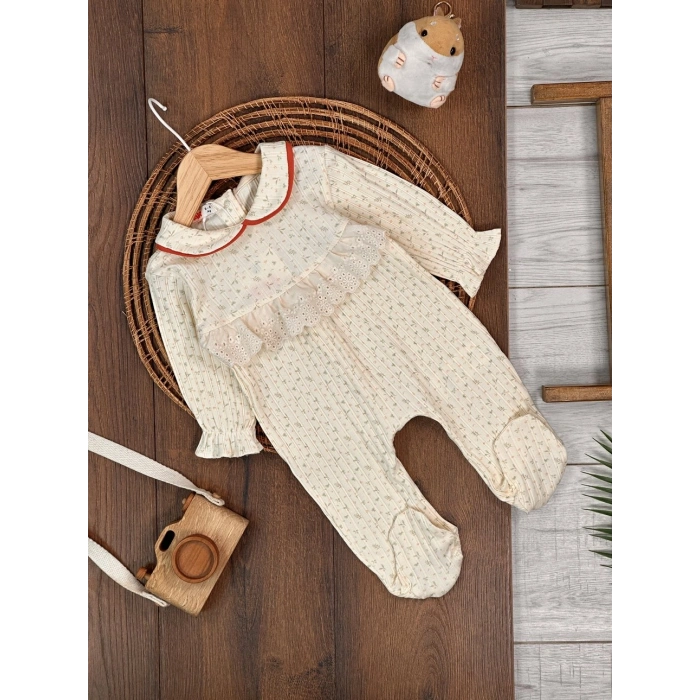 Kışlık Pamuklu Nakışlı Kız Bebek Tulum