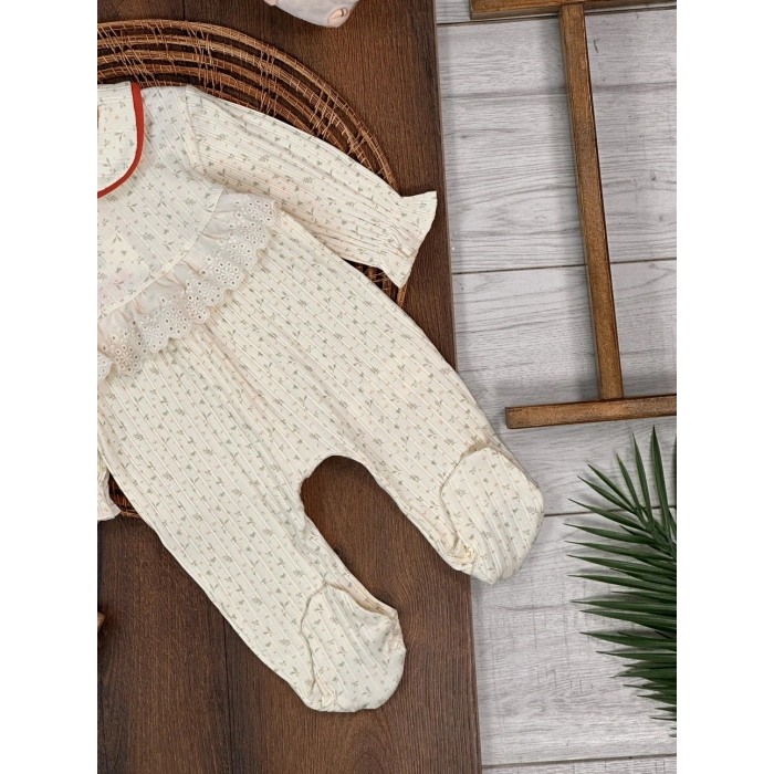 Kışlık Pamuklu Nakışlı Kız Bebek Tulum