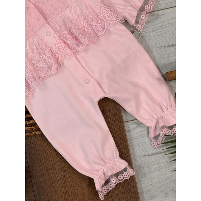 Kışlık Pamuklu Nakışlı Kız Bebek Tulum