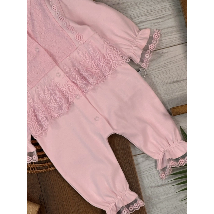 Kışlık Pamuklu Nakışlı Kız Bebek Tulum