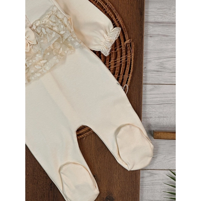 Kışlık Pamuklu Uzun Kollu Kız Bebek Tulum