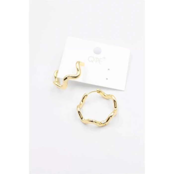 Kıvrımlı Halka Küpe - Altın