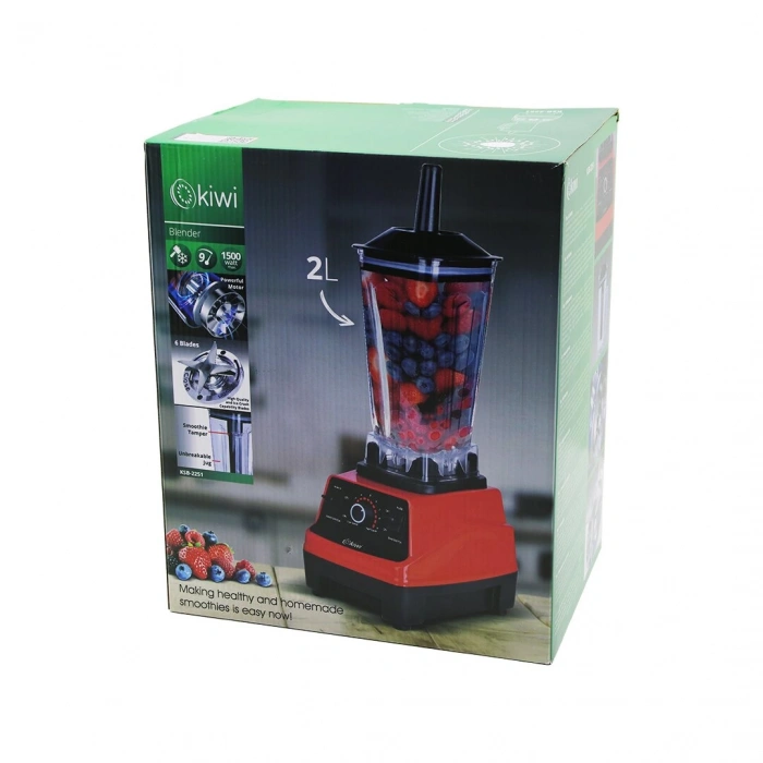 KİWİ KSB-2251 PRO STANDLI BLENDER BUZ KIRICI ÇOK AMAÇLI BLENDER DOĞRAYICI 1500W6 BIÇAKHAZNE=2LT 9 KADEME HIZ (4887)