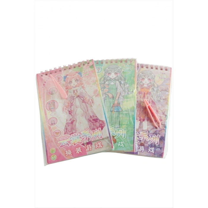 Kız Çocuk Elbise Giydirme Sticker Defter
