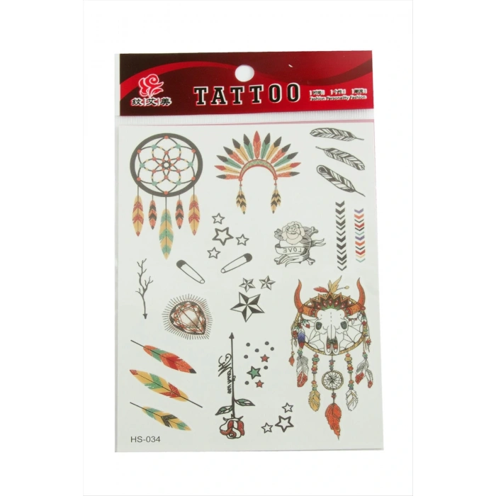 Kızılderili Tattoo Dövme Sticker