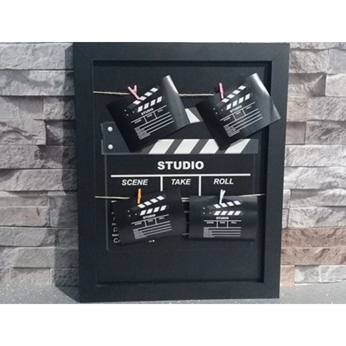 Klaket Tasarımlı İpli ve Mandallı Fotoğraf Çerçevesi No: 2