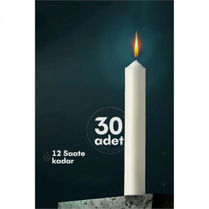 Klasik Mum 30 Adet - Kokusuz Mum 721865