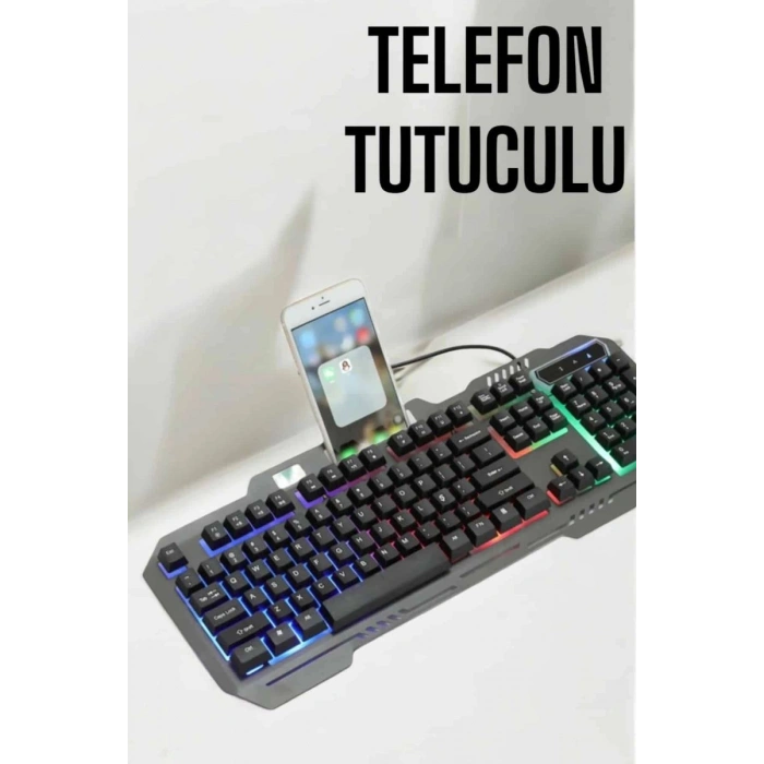 Klavyesi Q Klavye Rgb Işıklı Mouse Hediyeli