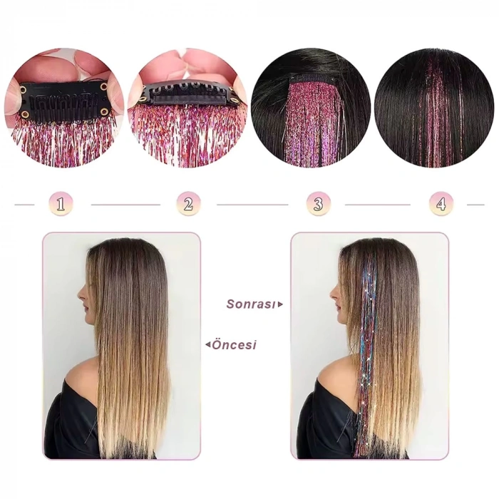 Klipsli Hair Tinsel Saç Simi - HTK05
