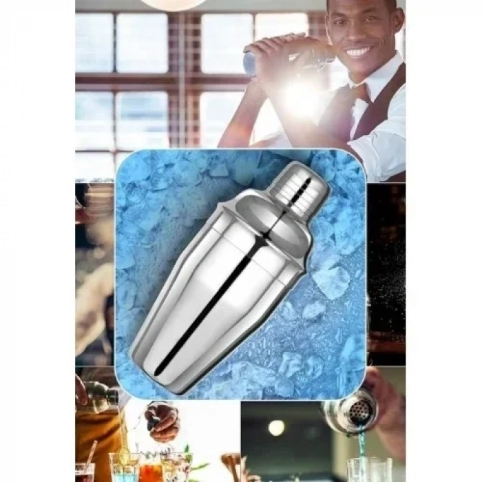 Kokteyl Hazırlama Shaker Seti 6 Parça Çelik Shaker Barmen Seti